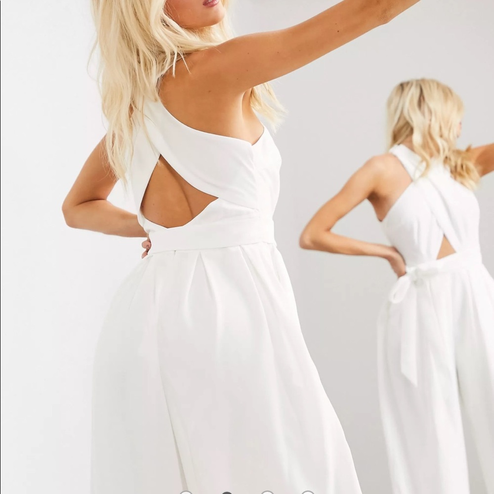 ASOS EDITION cross front jumpsuit with tie